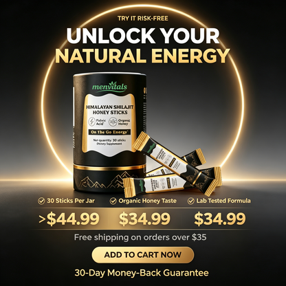 Menvitals Premium Shilajit Honey Sticks Energy, Stamina & Endurance |100% Natural | FDA&GMP&Halal
