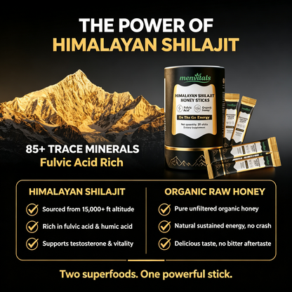 Menvitals Premium Shilajit Honey Sticks Energy, Stamina & Endurance |100% Natural | FDA&GMP&Halal