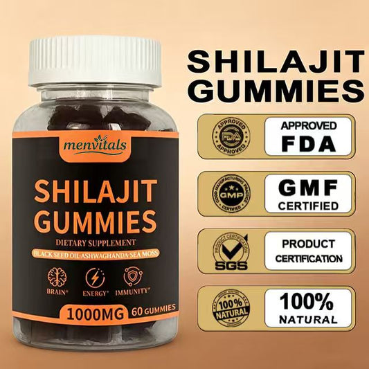 Menvitals Premium Shilajit Performance Gummies | Energy, Stamina & Endurance |100% Natural | FDA&GMP&Halal