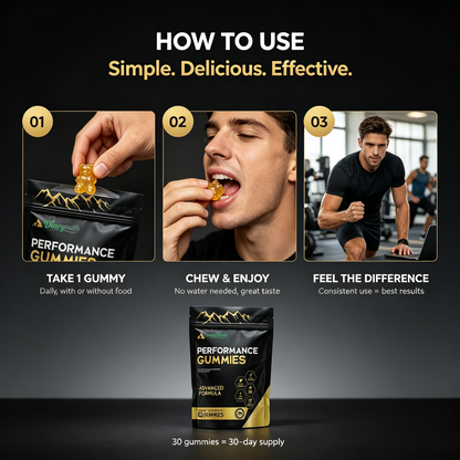 Menvitals Premium Shilajit Performance Gummies |Energy, Stamina & Endurance |100% Natural | FDA&GMP&Halal