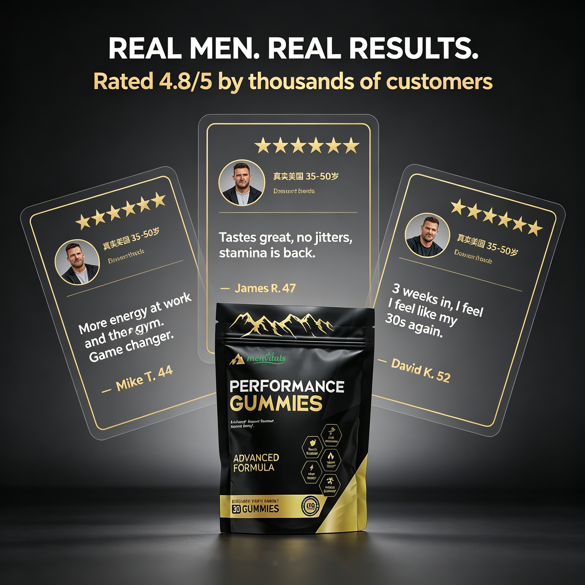 Menvitals Premium Shilajit Performance Gummies |Energy, Stamina & Endurance |100% Natural | FDA&GMP&Halal