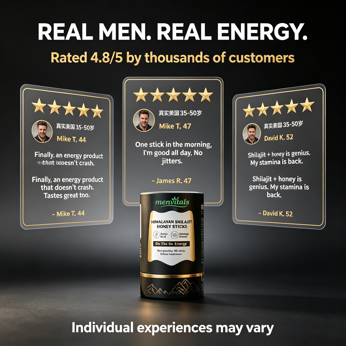 Menvitals Premium Shilajit Honey Sticks Energy, Stamina & Endurance |100% Natural | FDA&GMP&Halal