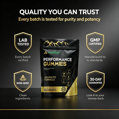 Menvitals Premium Shilajit Performance Gummies |Energy, Stamina & Endurance |100% Natural | FDA&GMP&Halal