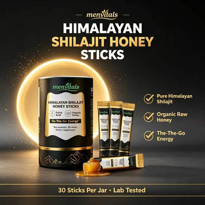 Menvitals Premium Shilajit Honey Sticks Energy, Stamina & Endurance |100% Natural | FDA&GMP&Halal